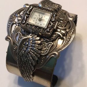 Victorian style cuff watch bracelet